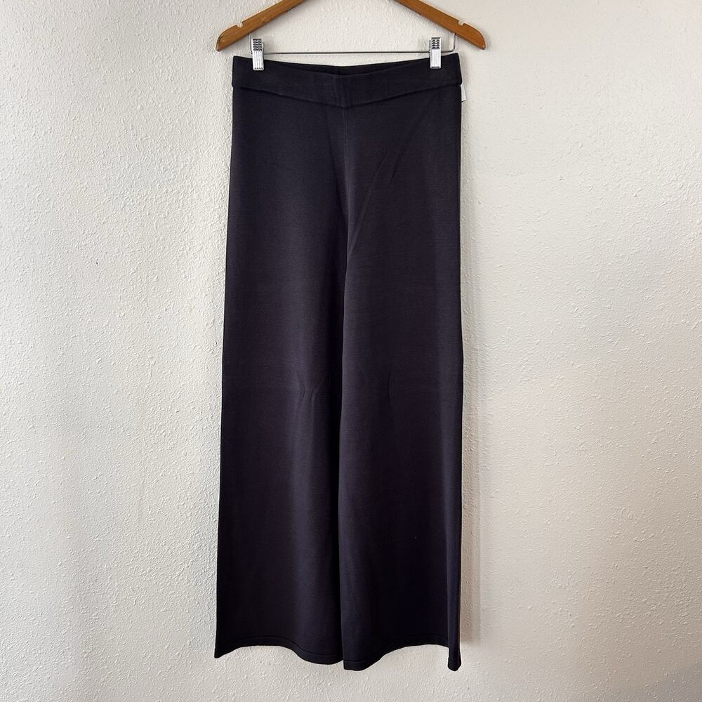 House of Harlow 1960 Gray Wide-Leg Knit Viscose Polyester Pull On Pants Women M